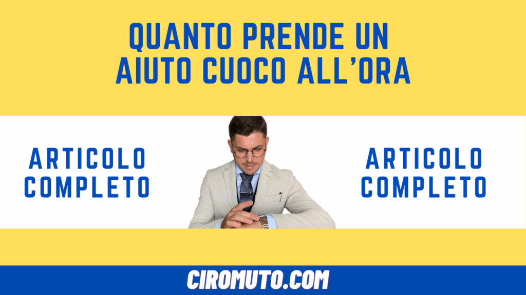 quanto prende un aiuto cuoco all'ora