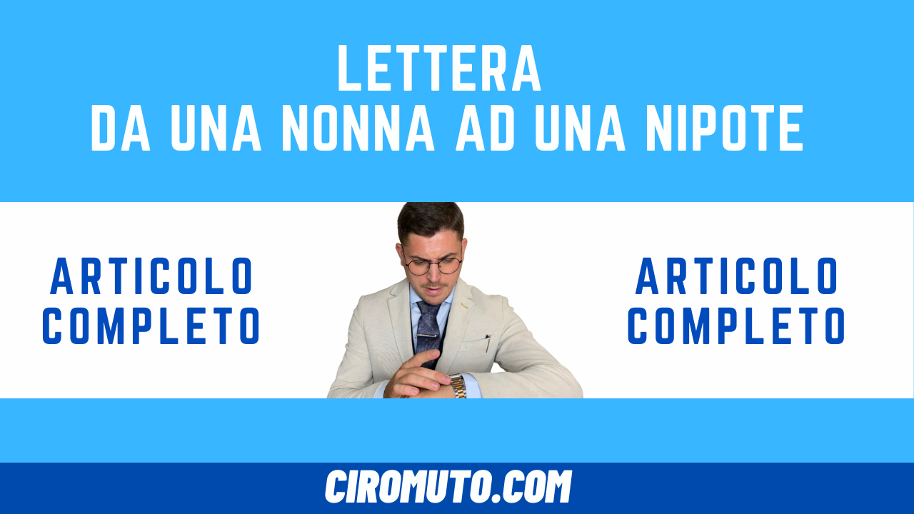 lettera da una nonna ad una nipote