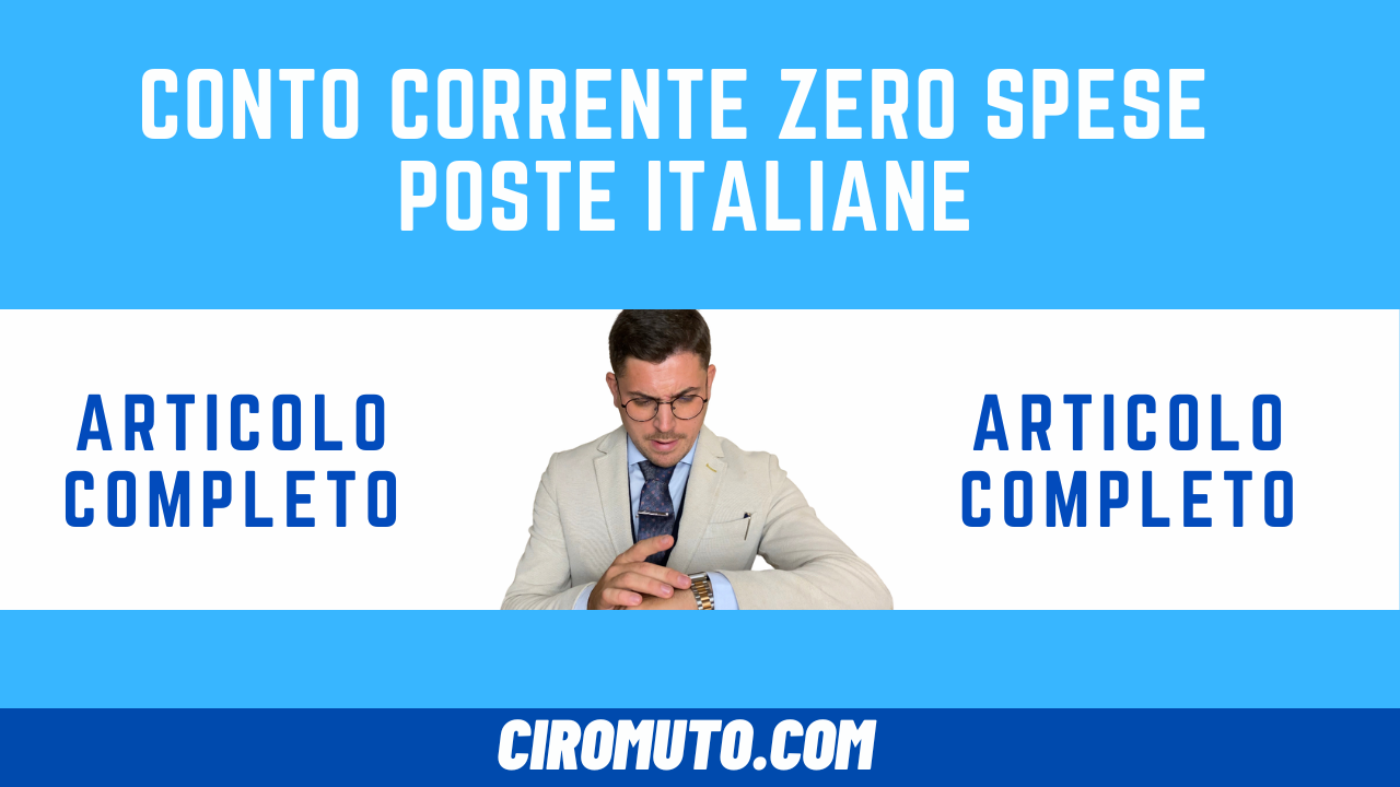 conto corrente zero spese poste italiane