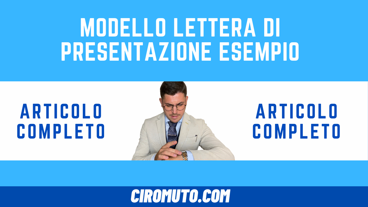 modello lettera di presentazione esempio